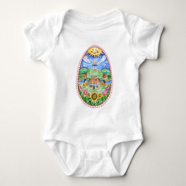 Pysanky Ukrainian Easter eggs Baby Bodysuit (Front)
