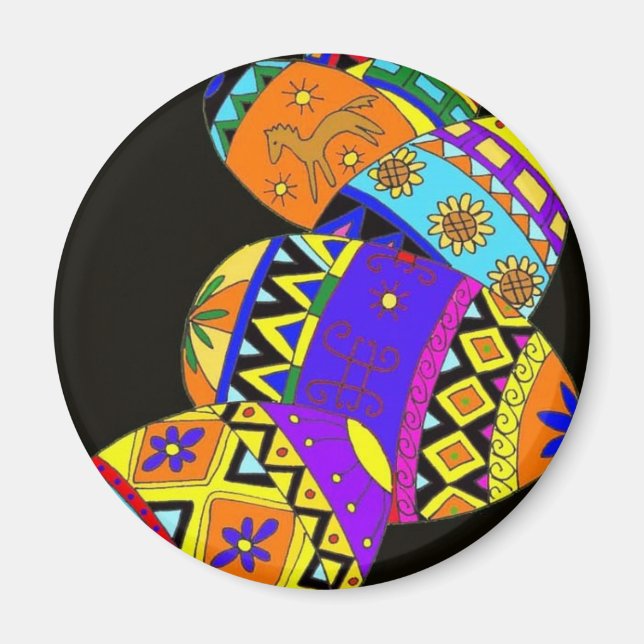 Pysanky, Ukrainian Folk Art Magnet (Front)