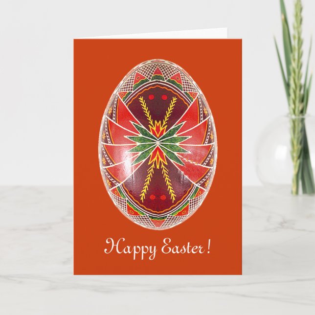 Pysanky Ukrainian Painted Egg Easter Card (Front)