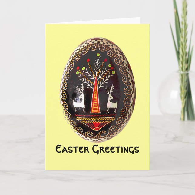 Pysanky Ukrainian Painted Egg Easter Card (Front)
