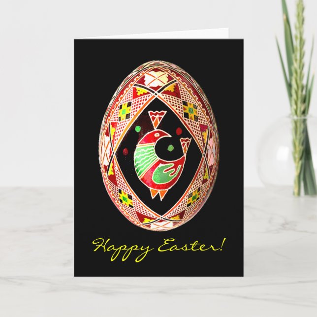 Pysanky Ukrainian Painted Egg Easter Card (Front)