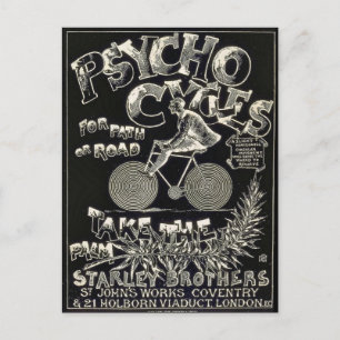 Pyscho Cycles - Vintage Bike Advertisement Postcard