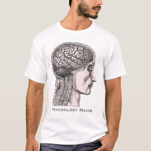 Pyschology Major - Antique Print of Human Brain T-Shirt