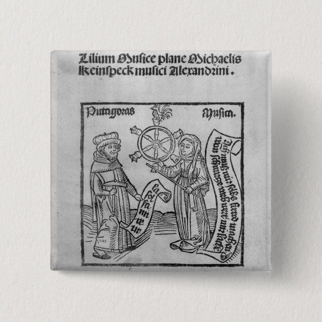 Pythagoras  and Music 15 Cm Square Badge (Front)