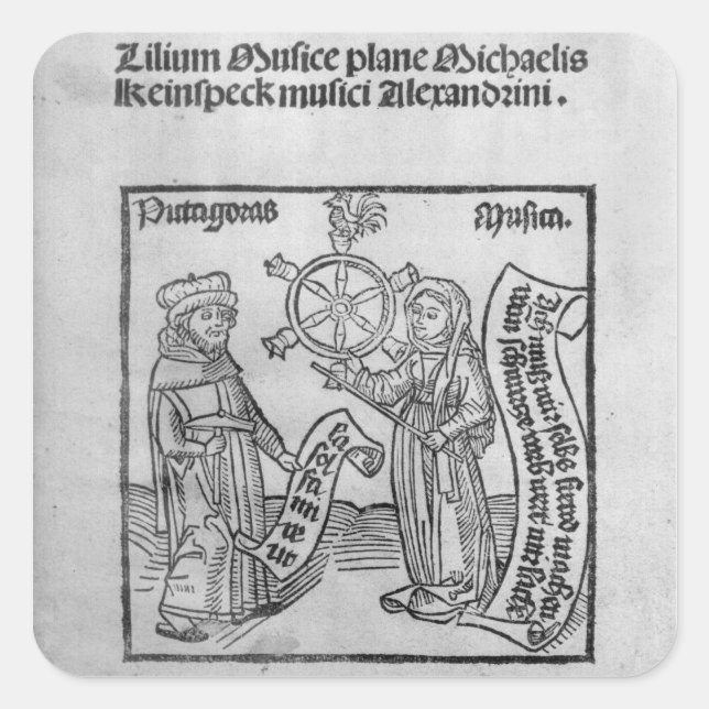 Pythagoras  and Music Square Sticker (Front)