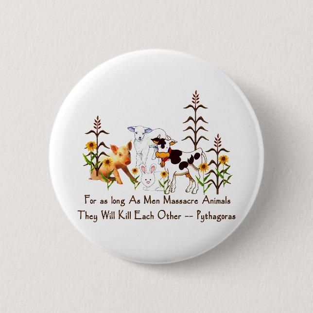Pythagoras Vegetarian quote 6 Cm Round Badge (Front)