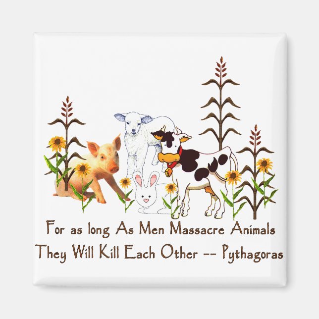 Pythagoras Vegetarian quote Magnet (Front)