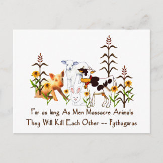 Pythagoras Vegetarian quote Postcard