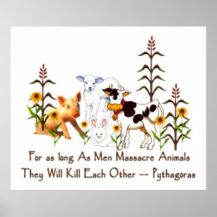 Pythagoras Vegetarian quote Poster