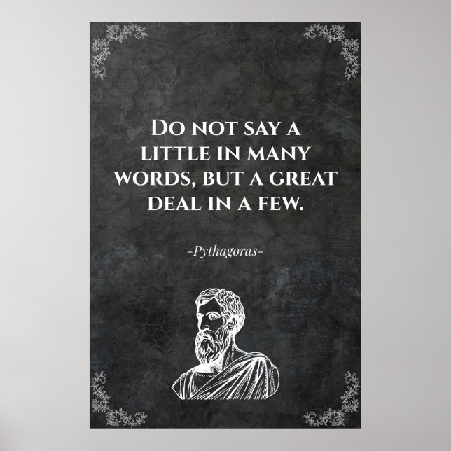 Pythagoras wise quote. Inspiration Poster (Front)