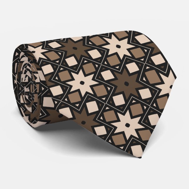 Pythagorean abstract sepia monochrome tie (Rolled)