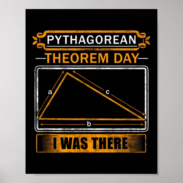 Pythagorean Theorem Day I Was There - Math Teacher Poster (Front)