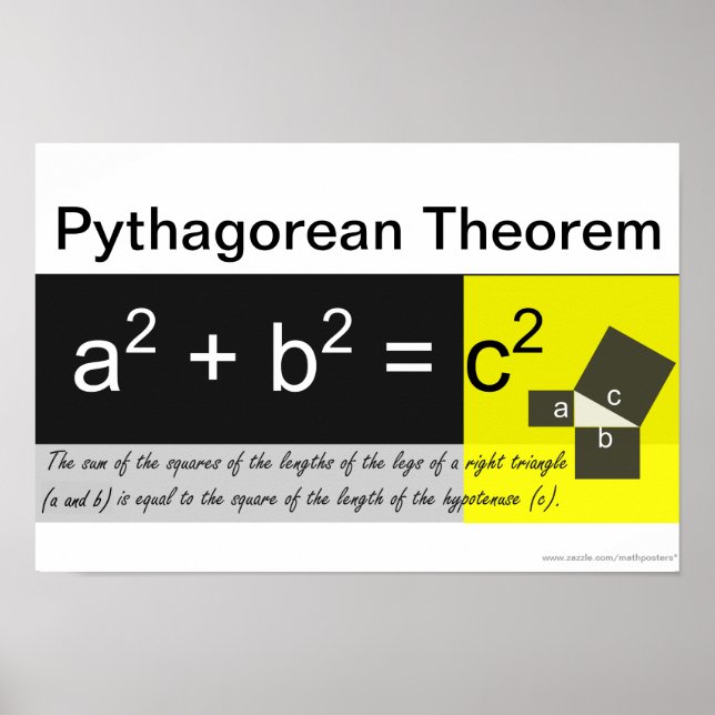 Pythagorean Theorem Math Poster (Front)