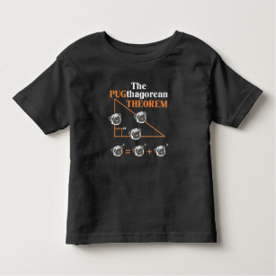 Pythagorean theorem Pug Dog Lover Math Teacher Toddler T-Shirt