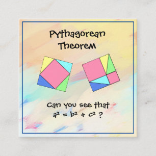 Pythagorean Theorem - School Teacher Square Business Card