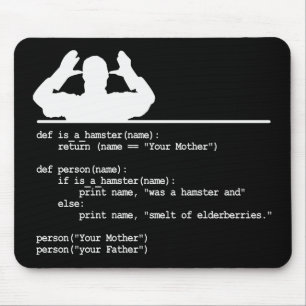 Python Code-Your mother was a hamster Mouse Mat
