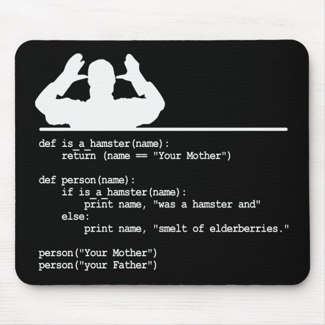 Python Code-Your mother was a hamster Mouse Mat (Front)