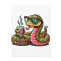 Python drinking coffee 