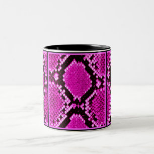 PYTHON HOT PINK SNAKE PRINT Two-Tone COFFEE MUG