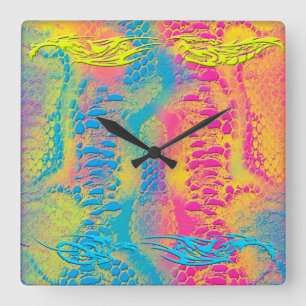 PYTHON - modern decorative fractal - Square Wall Clock