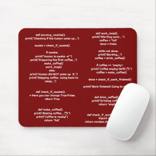 Python morning_routine() Mouse Pad – Coders Gift