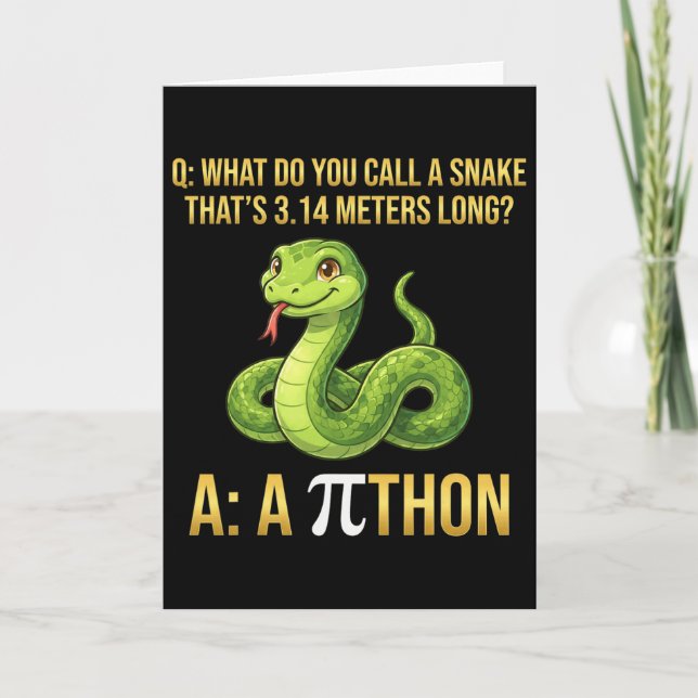 Python Pithon Pi Day Symbol Funny Math Teacher 3 1 Card (Front)