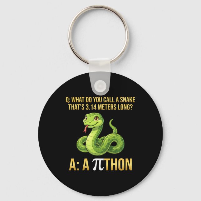 Python Pithon Pi Day Symbol Funny Math Teacher 3 1 Key Ring (Front)