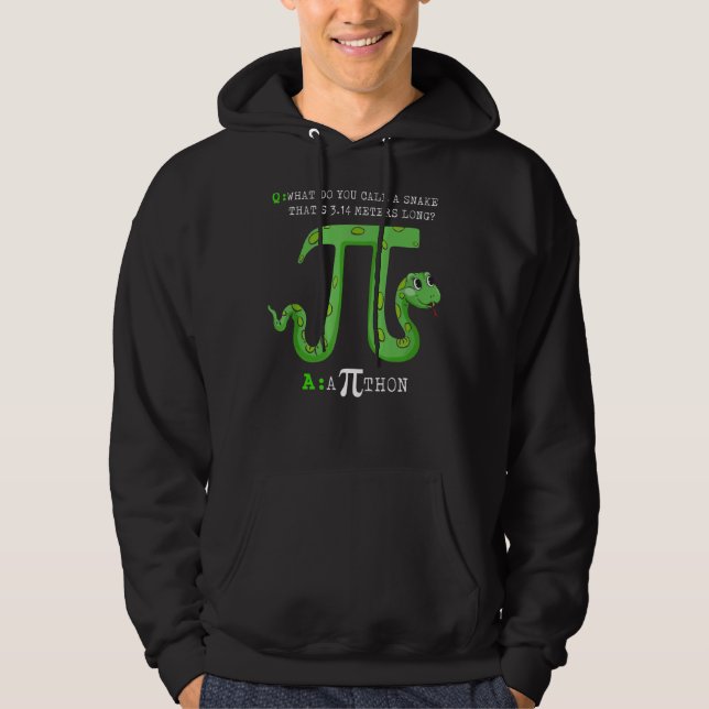 Python Pithon Pi Symbol Funny Math Teacher Pi Day  Hoodie (Front)