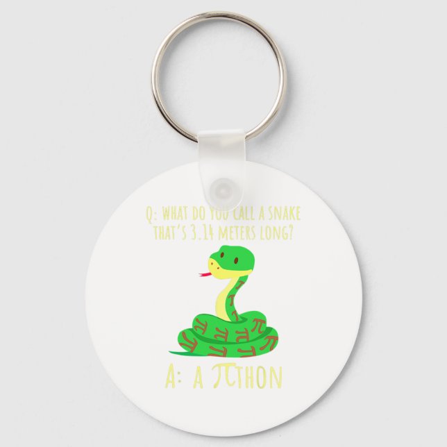 Python Pithon Pi Symbol Funny Math Teacher Pi Day  Key Ring (Front)