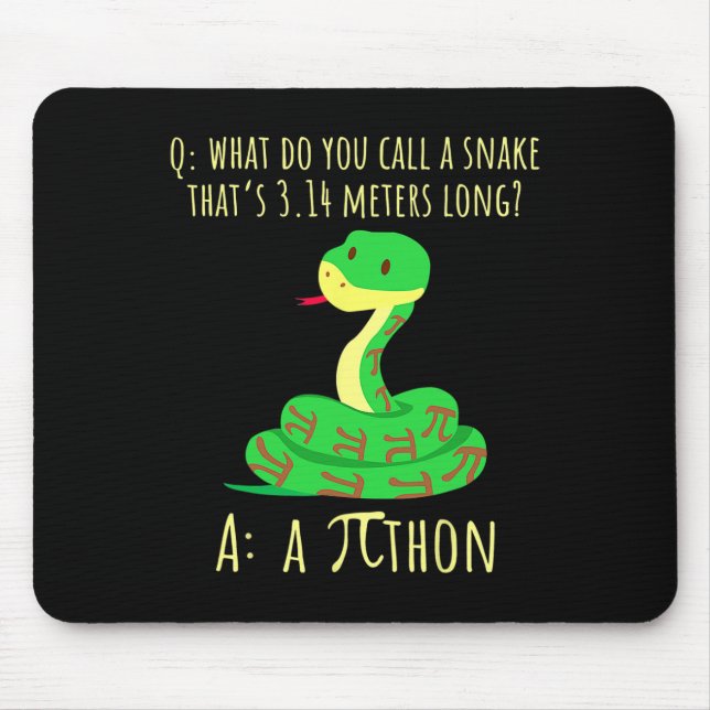 Python Pithon Pi Symbol Funny Math Teacher Pi Day  Mouse Mat (Front)