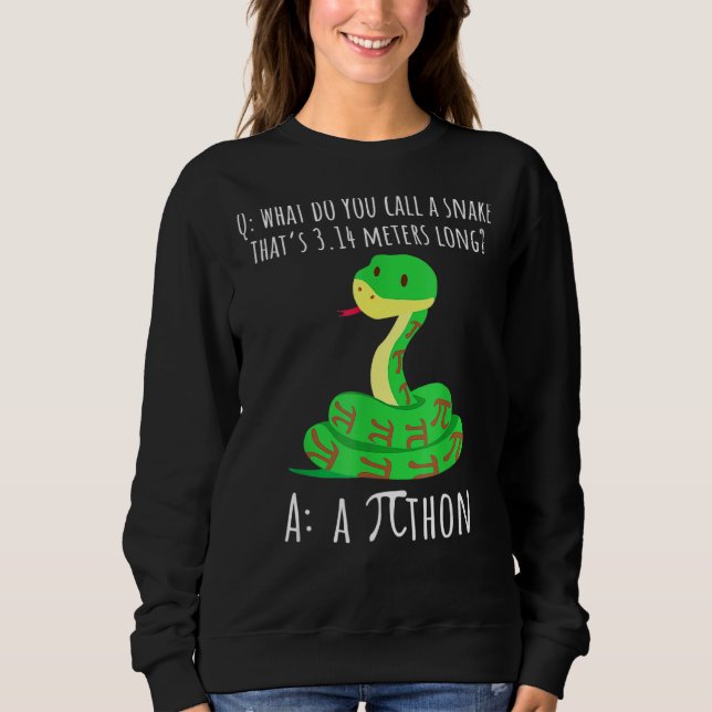 Python Pithon Pi Symbol Funny Math Teacher Pi Day Sweatshirt (Front)