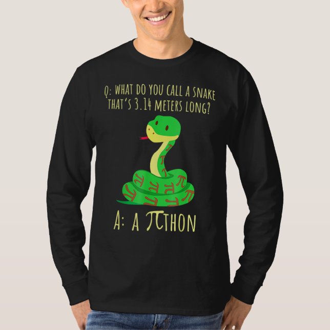 Python Pithon Pi Symbol Funny Math Teacher Pi Day  T-Shirt (Front)