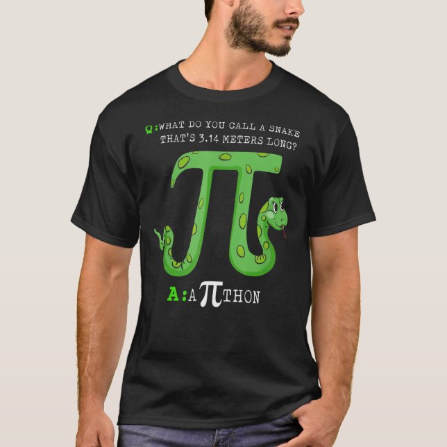 Python Pithon Pi Symbol Funny Math Teacher Pi Day  T-Shirt (Front)