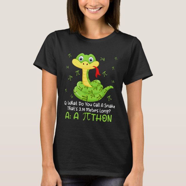 Python Pithon Pi Symbol  Math Teacher Pi Day T-Shirt (Front)