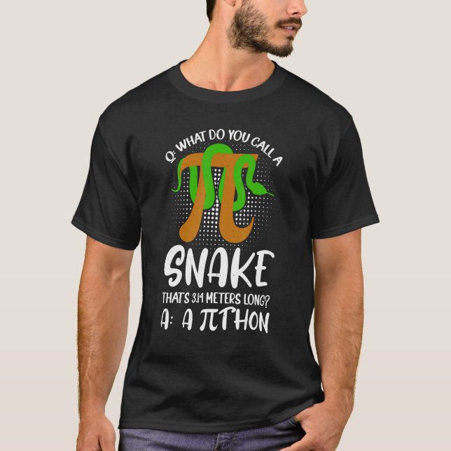 Python Pithon Pi Symbol  Math Teacher T-Shirt (Front)