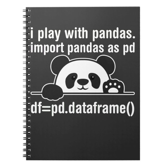 Python Programmer IT Nerd Panda Programming Humour Notebook (Front)
