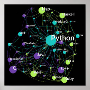 Python Programming Language Influence Network Poster