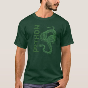 Python skeleton, coiled snake ready to strike T-Shirt