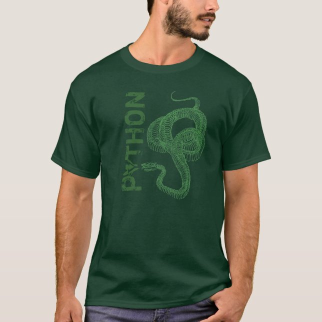 Python skeleton, coiled snake ready to strike T-Shirt (Front)