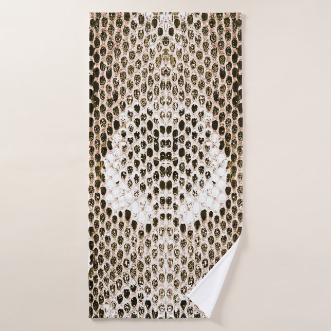 python skin, snake pattern, animal skin pattern de bath towel (Bath Towel)