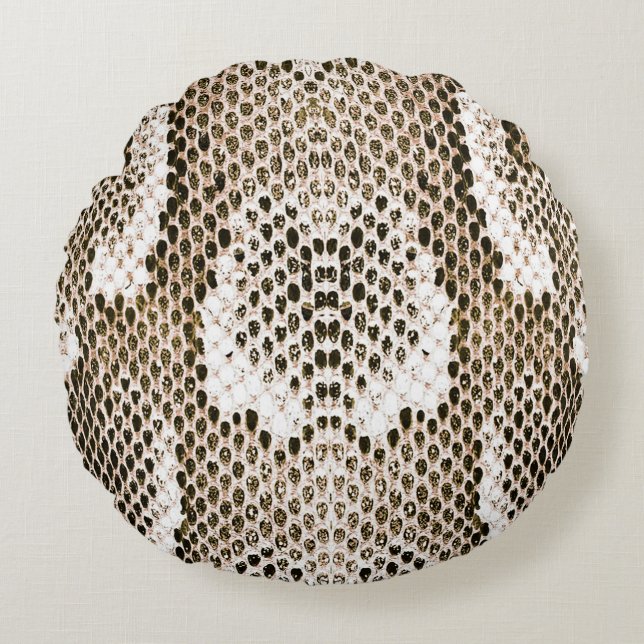 python skin, snake pattern, animal skin pattern de round cushion (Front)
