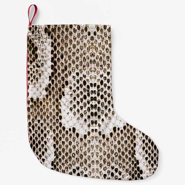 python skin, snake pattern, animal skin pattern de small christmas stocking (Front)