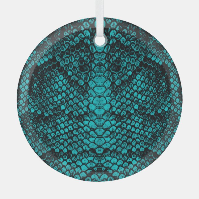 Python Skin: Snake Pattern Design Glass Tree Decoration (Front)