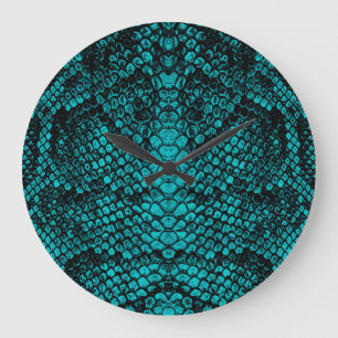 Python Skin: Snake Pattern Design Large Clock