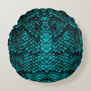 Python Skin: Snake Pattern Design Round Cushion