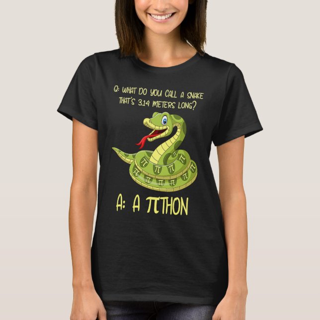 Python Snake Pithon Pi Symbol  Math Teacher Nerd P T-Shirt (Front)