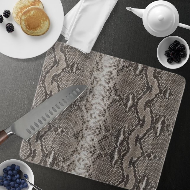 Python Snake Skin Animal Print Cutting Board (Python Snake Skin Animal Print Cutting Board by Looly Elzayat)