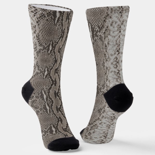 Python Snake Skin Animal Print Socks (Angled)