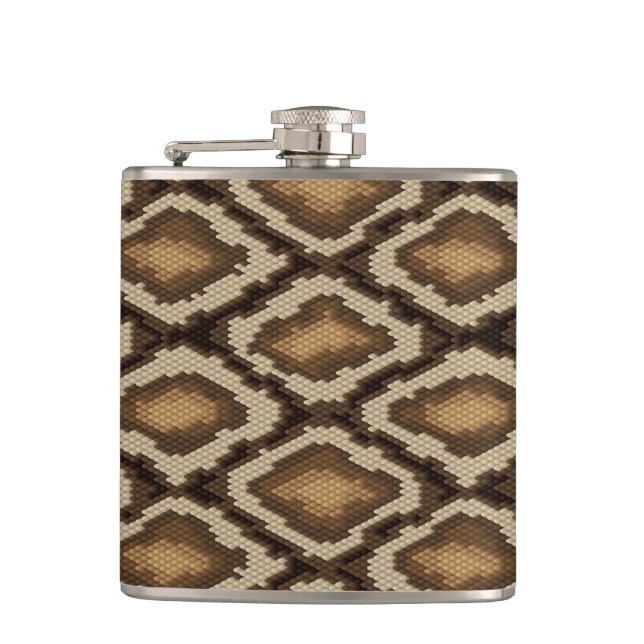 Python snake skin pattern 2 hip flask (Front)