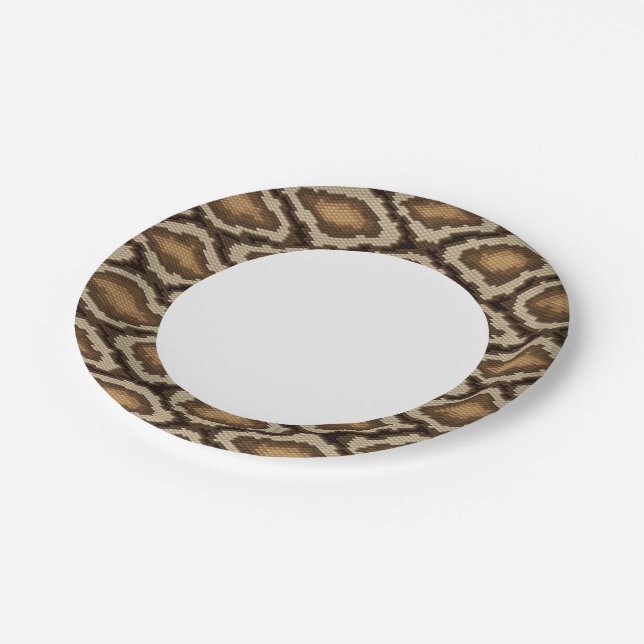 Python snake skin pattern 2 paper plate (Angled)
